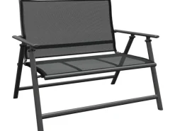 Klappbank Vigo Aluminium Textilen Grau-Schwarz 96 cm x 118 cm x 67 cm