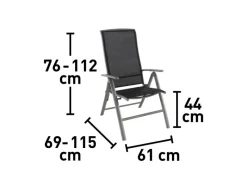 Klappsessel Vigo mit verstellbarer Rückenlehne aus Textilen