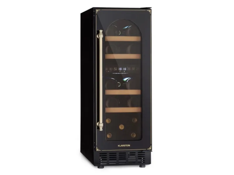 Klarstein Vinovilla Victoria 17 Duo Weinkühlschrank 2 Kühlzonen Touch 17 Flaschen 4 Regale