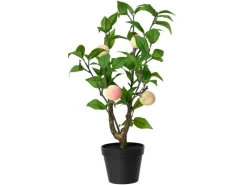 Clearance Künstlicher Pfirsichbaum im Topf Polyester Ø 36 cm x 48 cm Orange-Grün