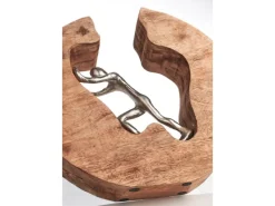 Online Kobolo Dekofigur Holzdeko Holzfigur STRENGTH Holz Braun Metall Silber