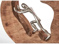 Online Kobolo Dekofigur Holzdeko Holzfigur STRENGTH Holz Braun Metall Silber