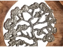 Kobolo Dekofigur Holzdeko Holzfigur VITALITY Holz Metall Silber