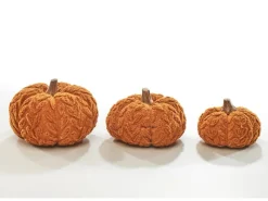 Kobolo Dekokürbis Kürbis aus Textil Set aus 3 Größen Orange