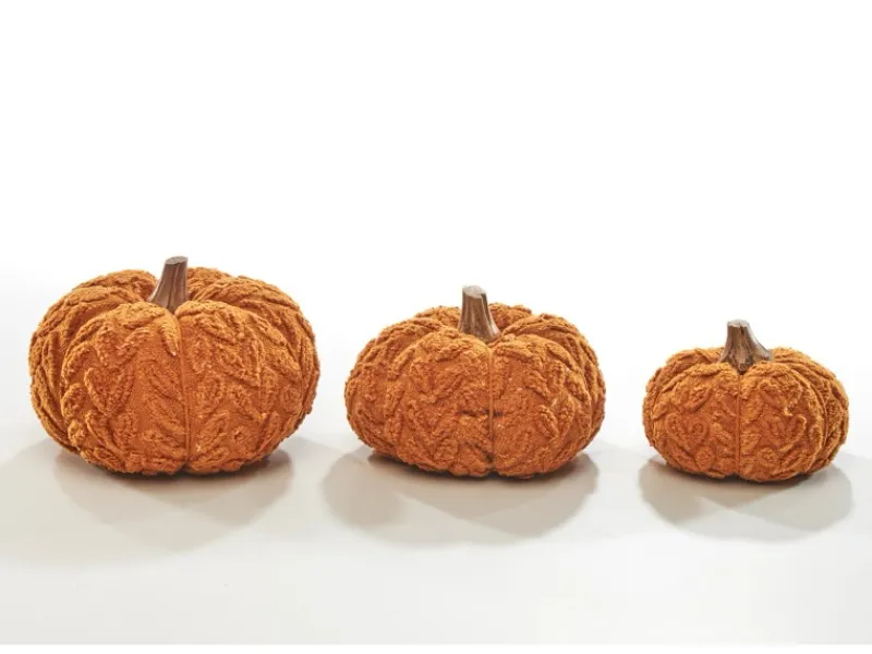 Kobolo Dekokürbis Kürbis aus Textil Set aus 3 Größen Orange