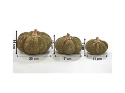 Sale Kobolo Dekokürbis Kürbis aus Textil Set aus 3 Größen Dunkelgrün
