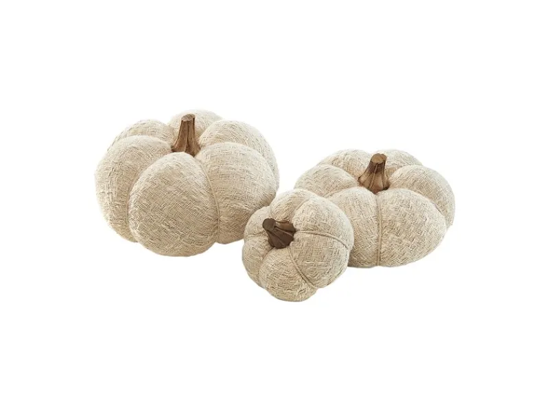 Online Kobolo Dekokürbis Kürbis aus Textil Set aus 3 Größen Weiß