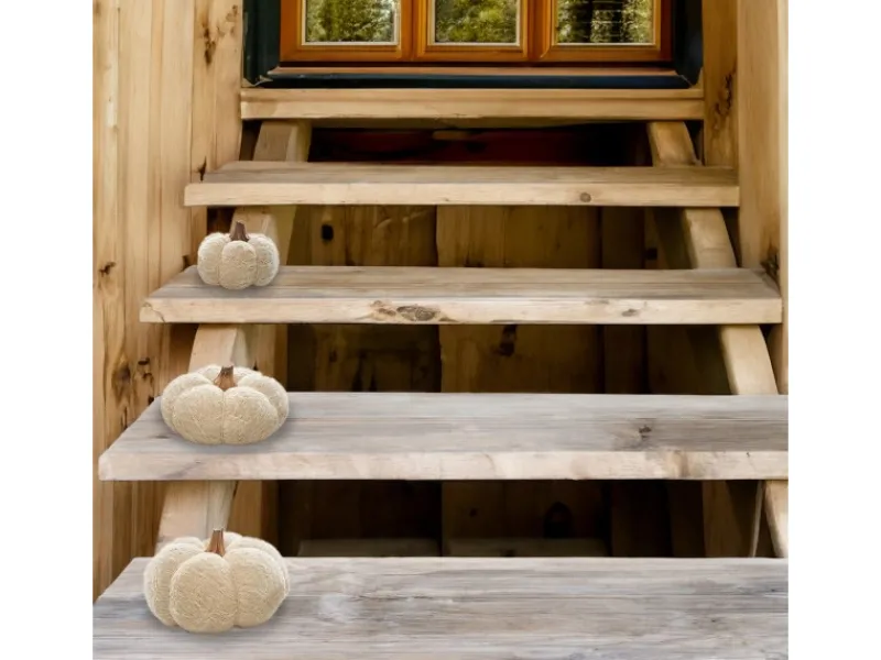 Online Kobolo Dekokürbis Kürbis aus Textil Set aus 3 Größen Weiß