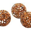 Kobolo Gartenkugel KALURA Rostoptik 3er Set Durchmesser 12 cm