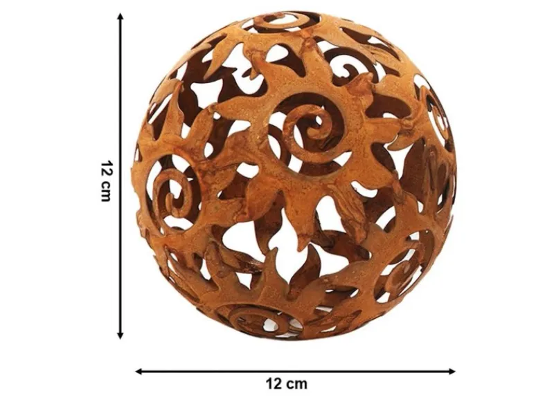 Kobolo Gartenkugel KALURA Rostoptik 3er Set Durchmesser 12 cm