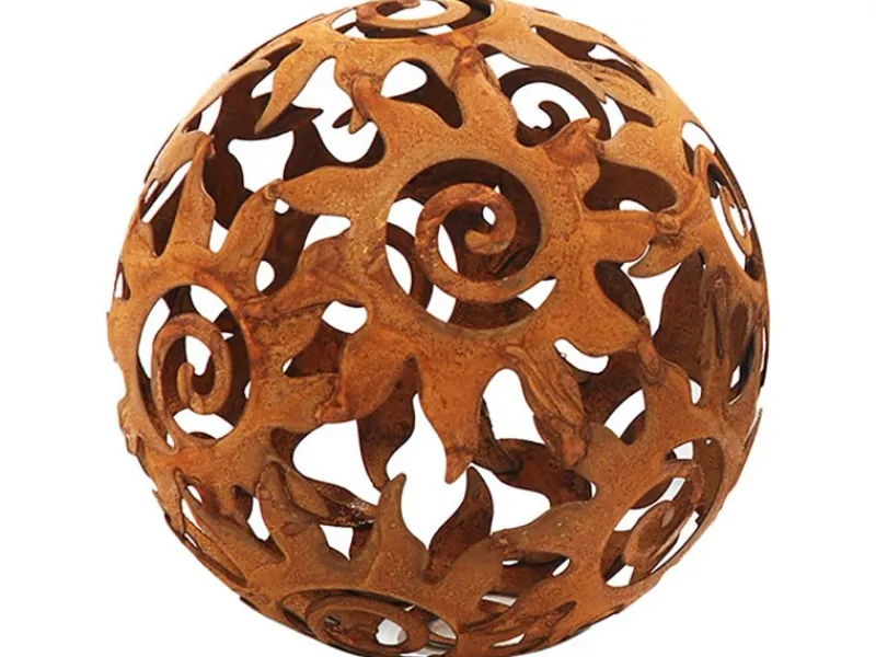 Kobolo Gartenkugel KALURA Rostoptik 3er Set Durchmesser 12 cm