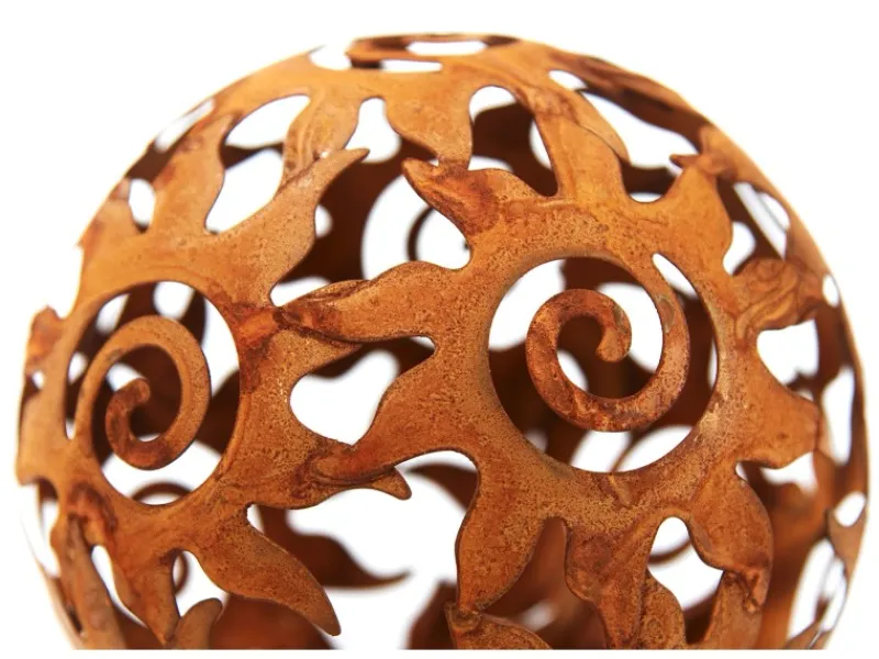 Kobolo Gartenkugel KALURA Rostoptik 3er Set Durchmesser 12 cm