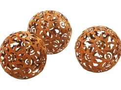 Discount Kobolo Gartenkugel KASUMA Rostoptik 3er Set Durchmesser 15 cm