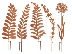 Hot Kobolo Gartenstecker Dekostecker GRESS in Rostoptik 5er Set