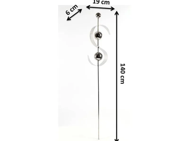 Clearance Kobolo Gartenstecker Dekostecker WAVE aus Edelstahl Silber H140 cm