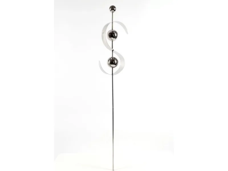 Clearance Kobolo Gartenstecker Dekostecker WAVE aus Edelstahl Silber H140 cm