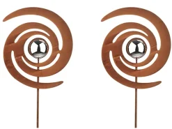 Kobolo Gartenstecker Gartendeko FINJA in Rostoptik 2-er Set