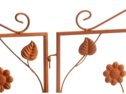 Outlet Kobolo Gartenstecker LEAVES 2 Stück Zaun Zaunfeld Rostoptik