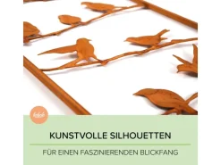 Kobolo Gartenstecker VÖGEL Rankhilfe Metall Naturrost 39x1x139 cm
