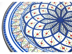 Best Kobolo Gartentisch Mediterran mit Platte in Mosaikoptik Weiß Blau Höhe 68 cm Durchmesser 55 cm