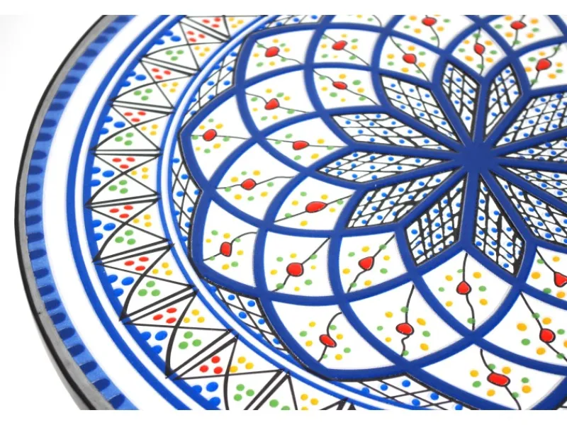 Best Kobolo Gartentisch Mediterran mit Platte in Mosaikoptik Weiß Blau Höhe 68 cm Durchmesser 55 cm