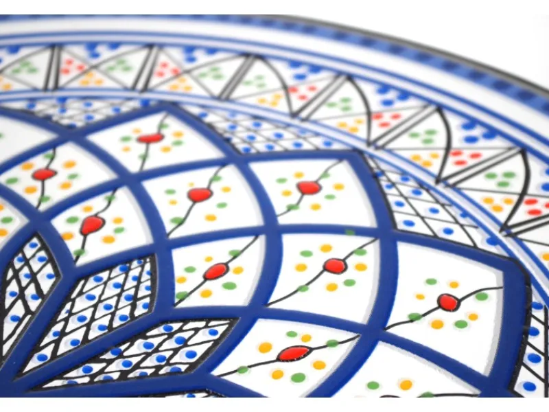 Best Kobolo Gartentisch Mediterran mit Platte in Mosaikoptik Weiß Blau Höhe 68 cm Durchmesser 55 cm