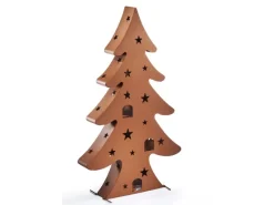 New Kobolo Kerzenhalter Teelichthalter Laterne CHRISTMAS aus Metall Rostoptik XL