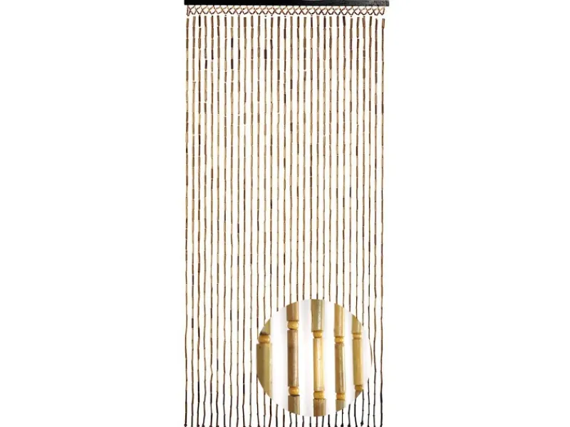 Kobolo Türvorhang Bambusvorhang Insektenschutz BAMBOO 31 Stränge 90x200 cm