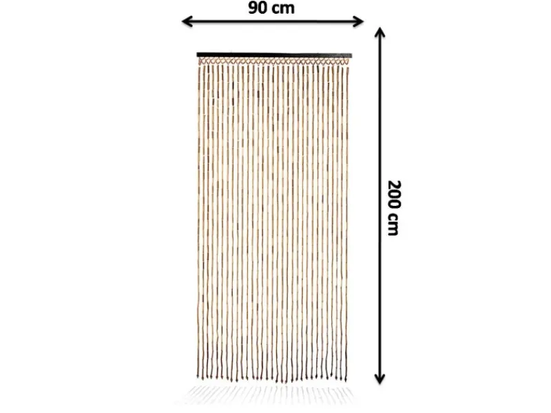 Kobolo Türvorhang Bambusvorhang Insektenschutz BAMBOO 31 Stränge 90x200 cm