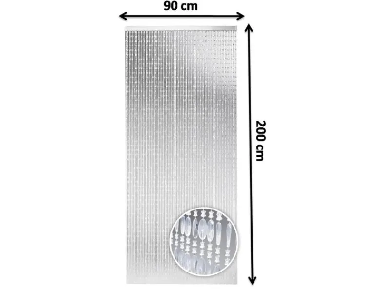 Kobolo Türvorhang DIAMONDS Kunststoff Klar 72 Stränge 90x200 cm