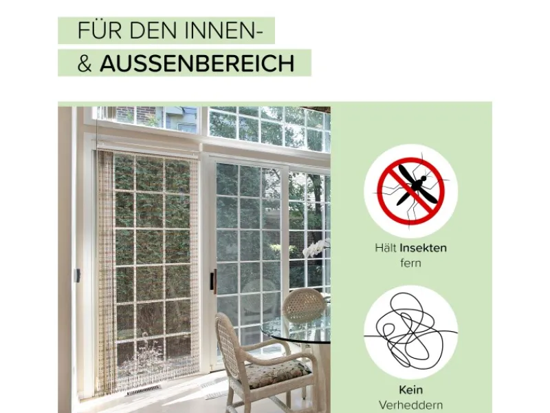 Kobolo Türvorhang Insektenschutz Perlenvorhang AMBER 72 Stränge 90x200 cm