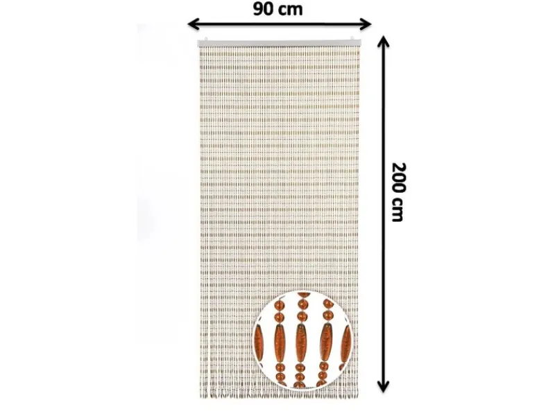 Kobolo Türvorhang Insektenschutz Perlenvorhang AMBER 72 Stränge 90x200 cm