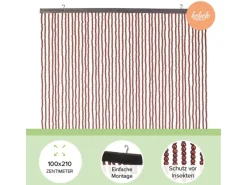 Kobolo Türvorhang Perlenvorhang CHOCO Holzperlen 50 Stränge 100x210cm