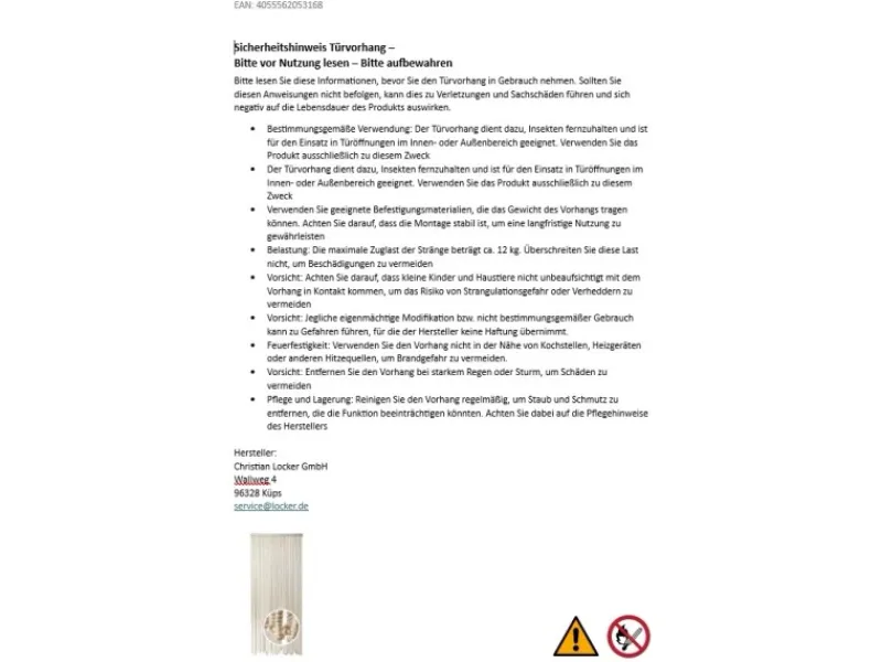 Kobolo Türvorhang Seilvorhang Maritim 54 Stränge