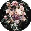 New Komar Selbstklebende Runde Tapete Enchanted Flowers Rosa und Schwarz Ø 125 cm 611155