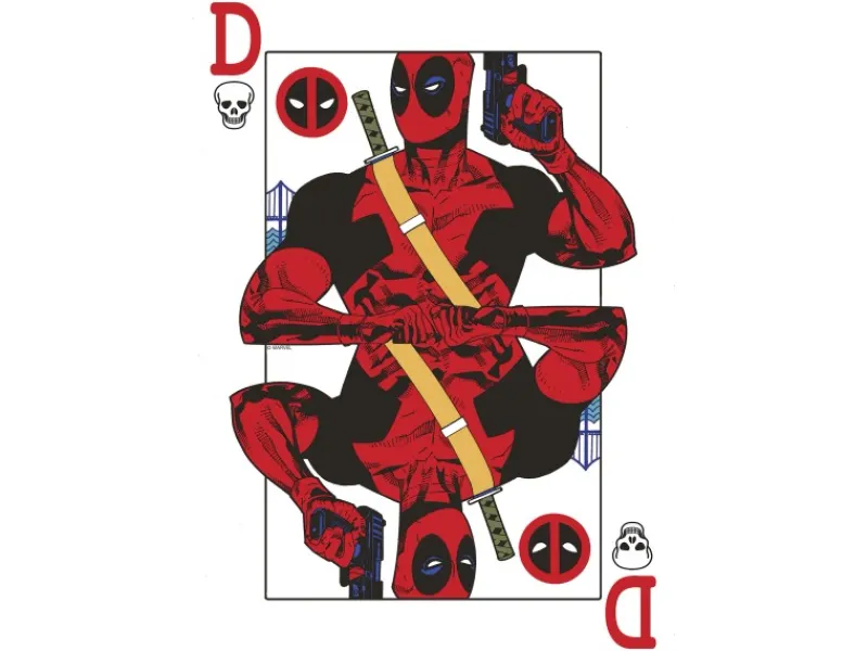 New Komar Wandbild Marvel Deadpool Jack of All Trades 30 cm x 40 cm Rot