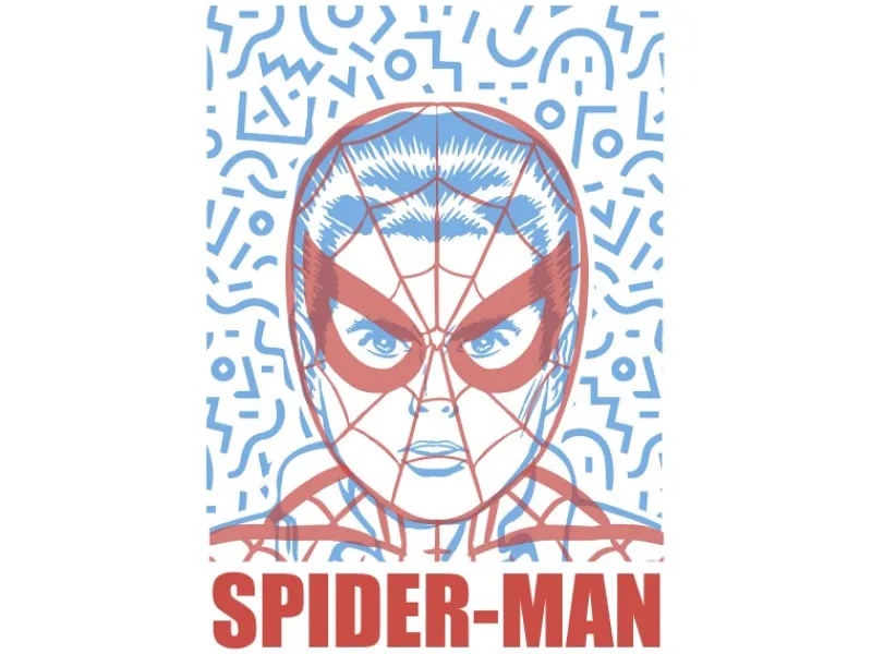 Komar Wandbild Marvel Spider-Man Face 50 cm x 70 cm Blau
