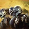 Komar Wandbild Star Wars The Mandalorian Line Up 40 cm x 50 cm Gelb