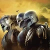 Clearance Komar Wandbild Star Wars The Mandalorian Line Up 50 cm x 70 cm Gelb