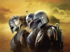 Clearance Komar Wandbild Star Wars The Mandalorian Line Up 50 cm x 70 cm Gelb