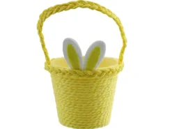 Korb mit Henkel Papier Ø 11 cm x 19 cm Gelb