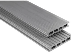 Sale Kovalex WPC Terrassendiele Glatt Zuschnitt 2,6 cm x 14,5 cm x 310 cm Grau
