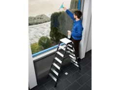 Online Krause Doppelleiter SePro D 2 x 7 Stufen 150 cm x 53 cm x 136 cm Eloxiert