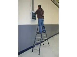 Online Krause Doppelleiter SePro D 2 x 7 Stufen 150 cm x 53 cm x 136 cm Eloxiert