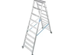 New Krause Doppelleiter Stabilo 2 x 10 Stufen Fahrbar 235 cm x 82 cm x 197 cm