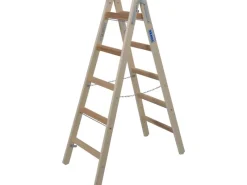 Krause Holz-Doppelleiter Stabilo 2 x 5 Sprossen Braun