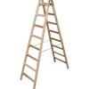 Krause Stabilo Sprossen-Doppel-Leiter Holz 2 x 8 Sprossen