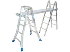 Krause Stabilo Sprossen-Gelenk-Teleskop-Leiter 4 x 5 Sprossen