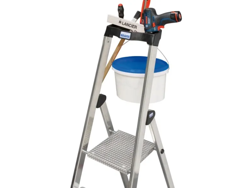Krause Stehleiter Solido 5 Stufen 165 cm x 48 cm x 104 cm