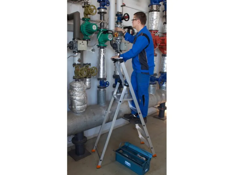 Krause Stehleiter Solido 5 Stufen 165 cm x 48 cm x 104 cm